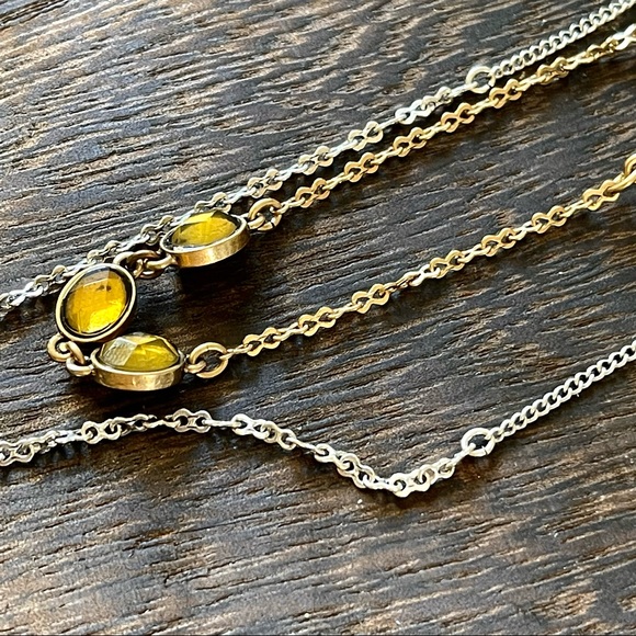 πππSOLDπππLUCKY BRAND Semi precious mixed metals beehive + stone long lay - Picture 5 of 11